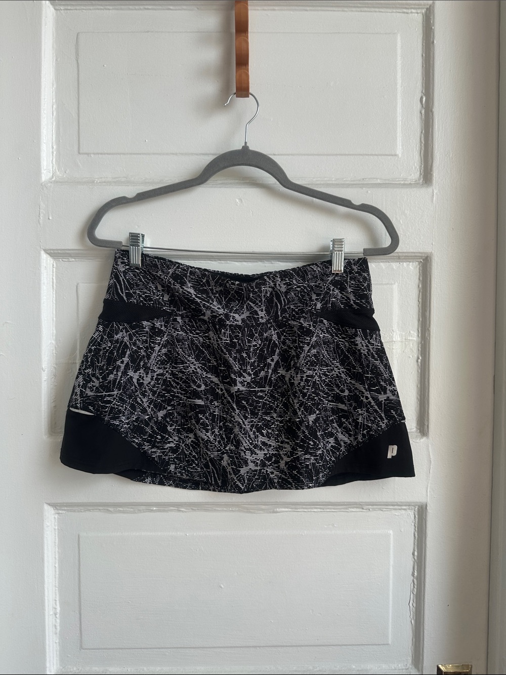 Prince Black & White Abstract Print Skort
